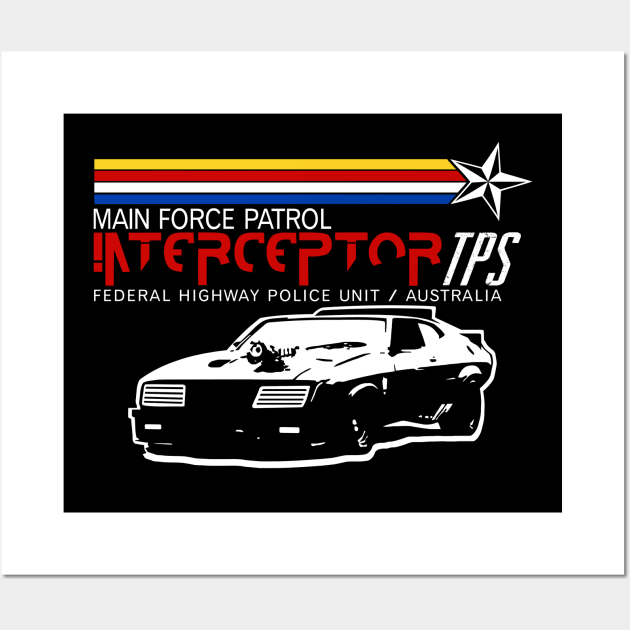 Car Ford Falcon V8 The Pursuit Special Interceptor from the movie Mad Max Wall Art by DaveLeonardo